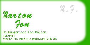 marton fon business card